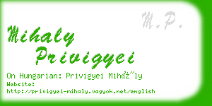 mihaly privigyei business card